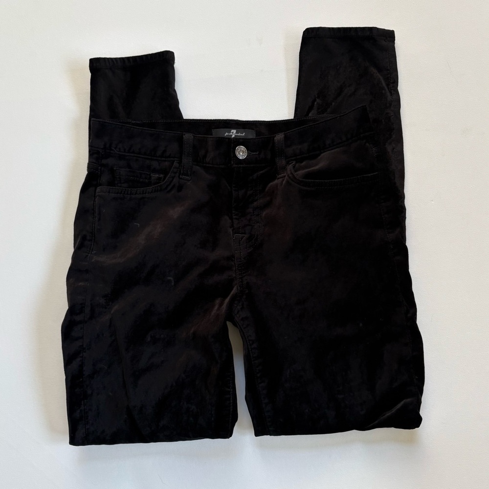 Women's 7 For All Mankind Velvet Mid-Rise Black Jeans Size 27